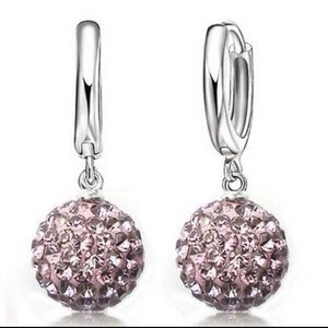 Elegant Silver and Pink Crystal Earrings